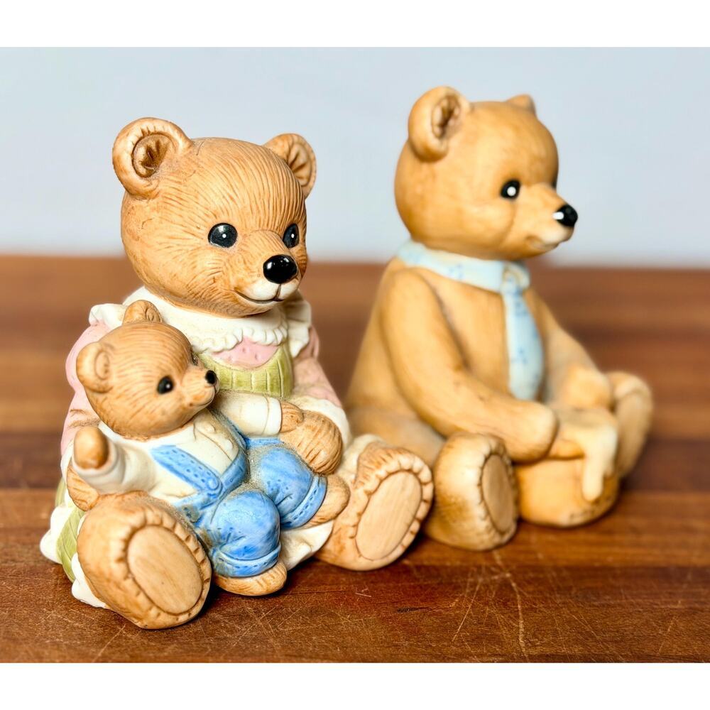 Vintage HOMCO Teddy Bear Figurines Set: Mama Bear, Honey Pot (Pair) - Picture 6 of 9